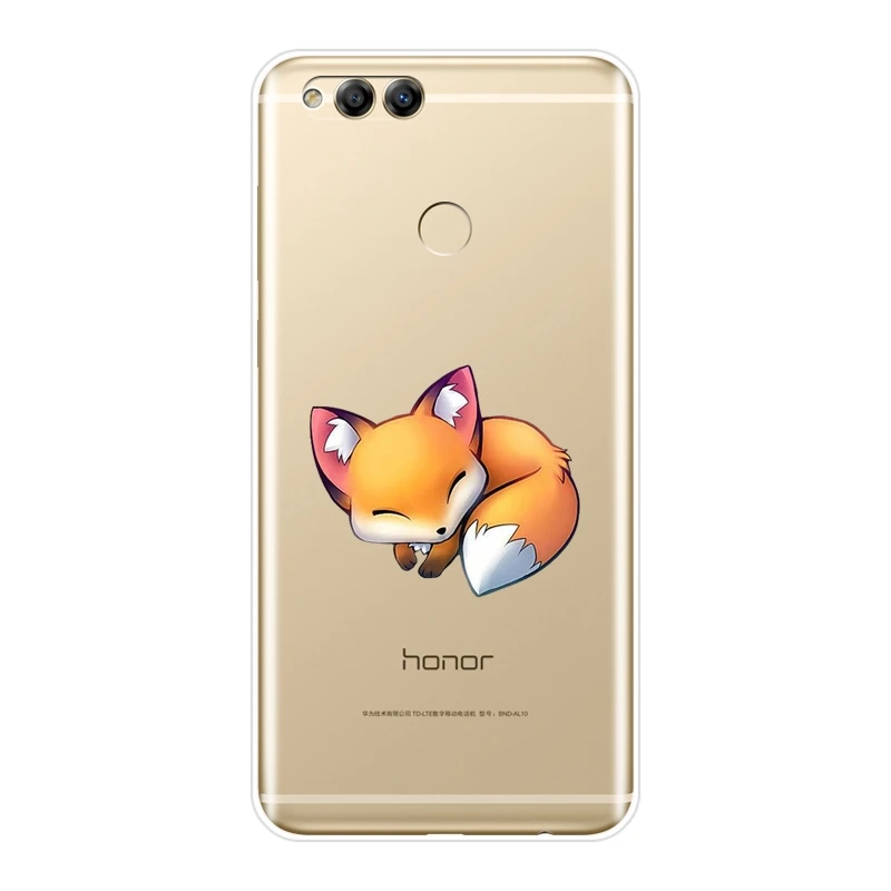 ТПУ чехол для телефона для huawei Honor 10 9 8 8X MAX Kawaii Fox Мягкая силиконовая задняя крышка для huawei Honor 7 8 9 10 Lite 7S 7X 7A 7C Pro