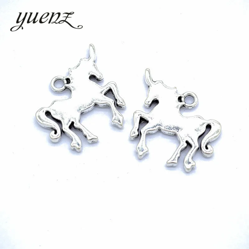 

YuenZ 5 pcs Antique silver color Unicorn Charms Metal Pendant Diy Charms Bracelet Necklace Jewelry Making 30*24mm D9241