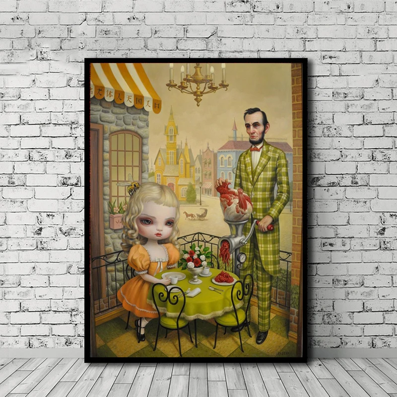 Mark Ryden Abe Lincolnes шлифовальное мясо для обеда HD холст картина печать спальня