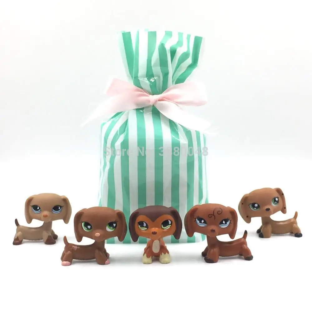 5 Pcs bag Real font b pet b font shop lps toys littlest dog model rare