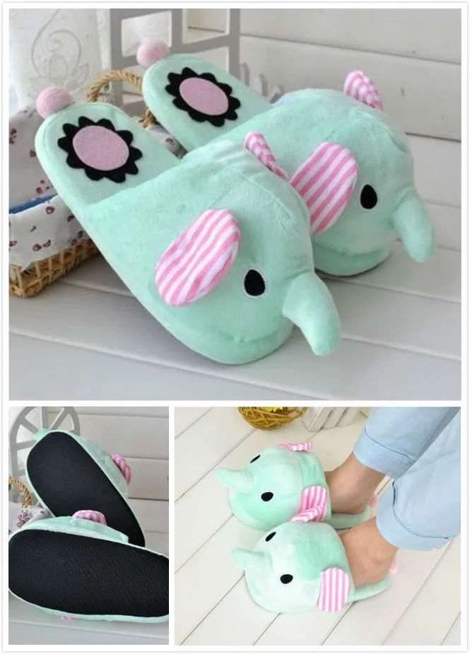 Novelty Animal Elephant Slippers Women Girls Cartoon Cosplay Floor