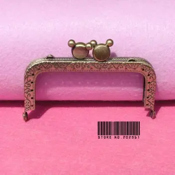 

10pcs/lot DIY 8.5cm Antique brass Metal Purse Square Frame Bear kiss clasp Handle for Bag Craft bag make ,freeshippingXF16-10
