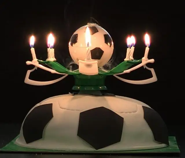 Musical Rotating Football Soccer Birthday Celebration Candles Cake