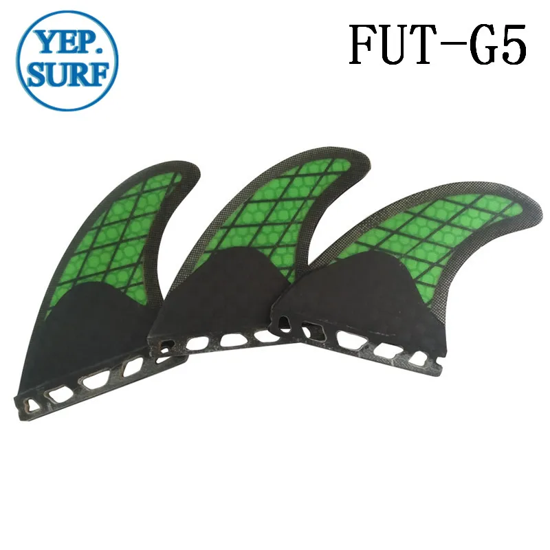 

Free Shipping Surf Future G5 Fins Green with black in Surfing Carbon fibre Fin Quilhas Fins