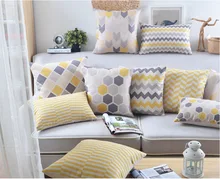 New American Bande Dessinée jaune vague géométrie Coussin Coussin Pour La Maison Canapé Voiture Décoration comme Cadeau de Noël des Enfants
