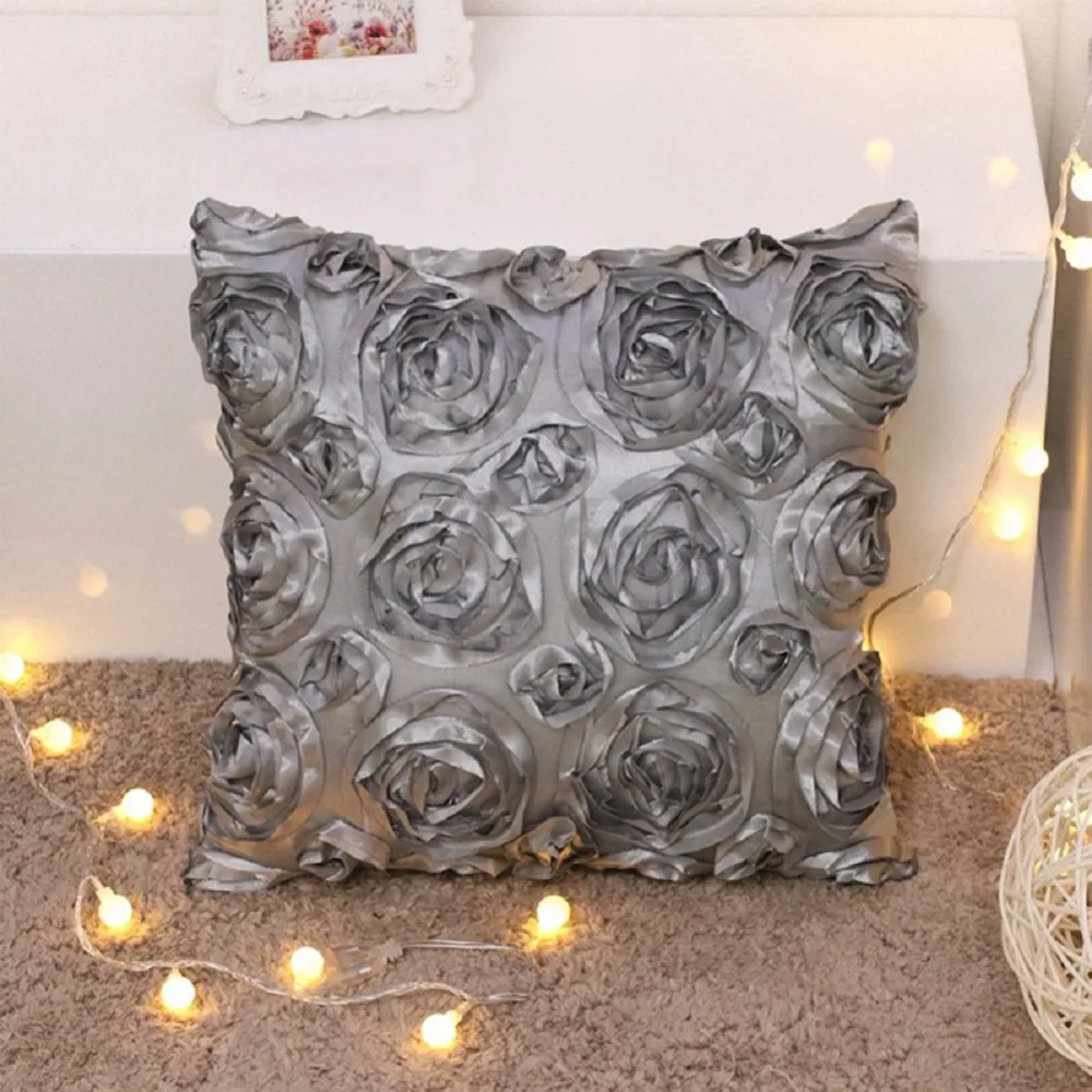 Наволочки с объемными розами, наволочки для подушек на диван-кровать для дома, декоративная наволочка 40x40 см, 1 шт