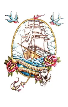 

Body Art Beauty Makeup Pink Sexy Boat Ship Tattoo Waterproof Temporary Tattoo Stickers