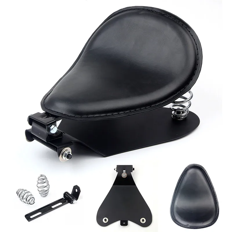 

Universal Motorcycle Seat Retro Solo Seat 3" Spring Bracket Base Kit For Harley 48 Sportster XL883 1200 Black Bobber Saddle Seat