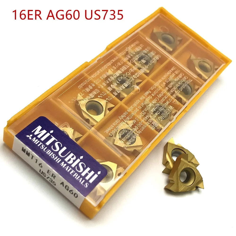 

16ER AG60 US735 Thread Turning Tools Milling Carbide Inserts Cutting Tool CNC Lathe Cutter Tools 16ERAG60 Sharp Durable