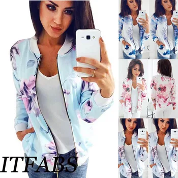 

Fashion Newest Women Ladies Casual Long Sleeve Short Jackets Girl Autumn Outwear Coats Zip Up Biker Flight Outsuits