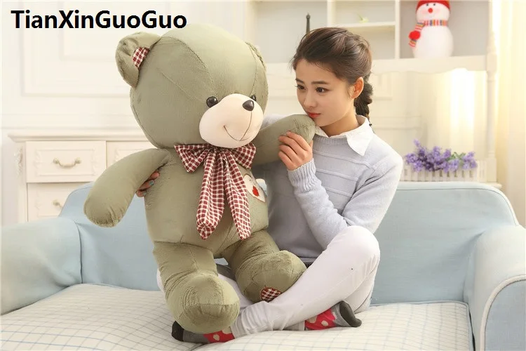 stuffed plush toy large 80cm lovely green teddy bear plush toy bear doll soft throw pillow birthday gift w2982 2pcs pair lovely couple teddy bear with cloth dress plush toy stuffed baby doll girls