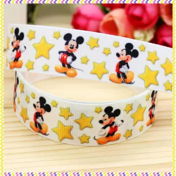 

7/8'' Free shipping cartoon printed grosgrain ribbon hairbow headwear party decoration diy wholesale OEM 22mm P4100