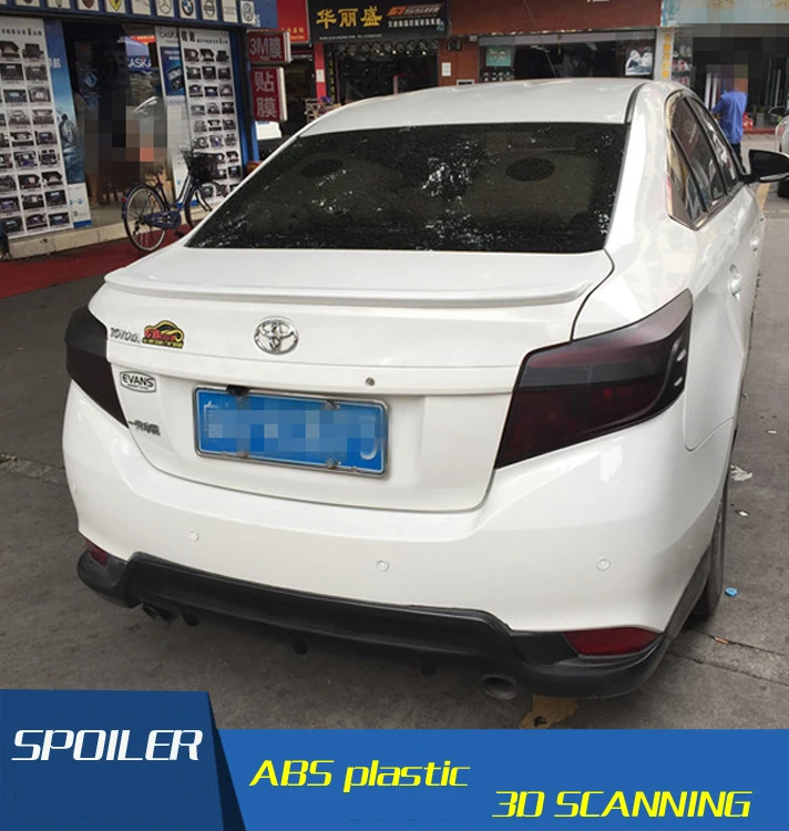 

For Vios Spoiler High Quality ABS Material Car Rear Wing Primer Color Rear Spoiler For Toyota Vios Yaris Spoiler 2014-2016