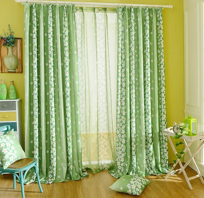 abbiemao pastoral small fresh floral curtains for bedroom study living