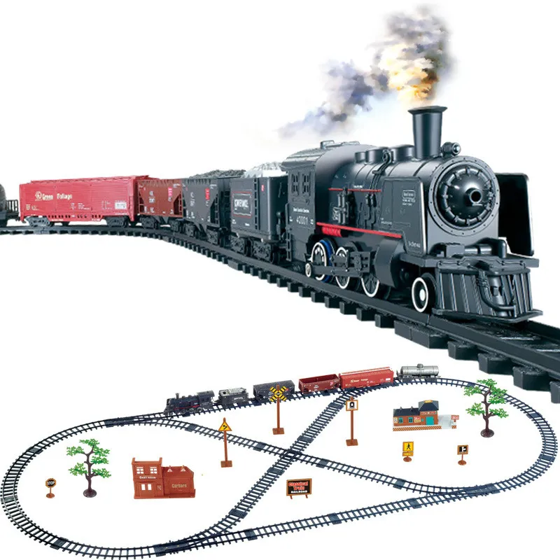 

7.1M Simulated Electric Track Smokes Classical Model High-speed Train Retro-vintage Steam Toy Trunk Group Street View Boy Toys