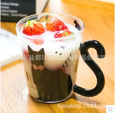 B Милая креативная кружка для кофе с котом, стакан для воды, чайная кружка, мультяшная домашняя офисная чашка для фруктового сока, теплоизолированные кофейные кружки - Цвет: 2