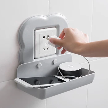 

Kitchen Living Room Charging Phone Wall Holder Switch Sticker Stand Adhesive Storage Rack