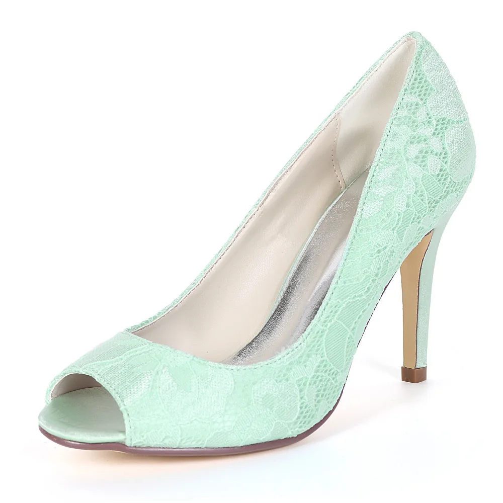 Creativesugar Concise Open Toe Sweet Lace Lady High Heels Bridal Wedding  Prom Party Cocktail Fresh Color Dress Shoes Mint Green - Pumps - AliExpress