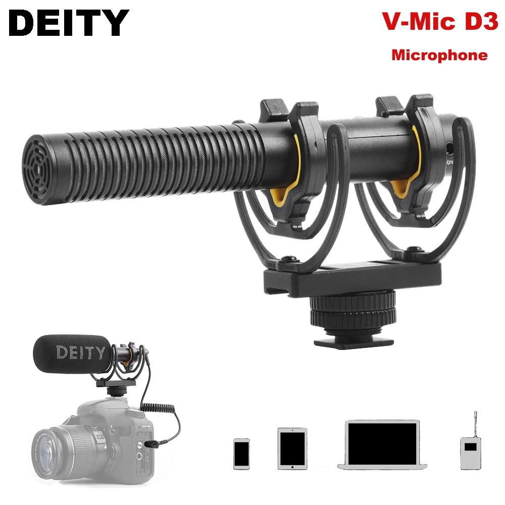 Deity V-Mic D3 Audio Video Super Cardioid Condenser Microphone On-Camera Recording Mic for DSLR DV Camcorders Camera Smartphone цена Deity V-Mic D3 Audio Video Super Cardioid Condenser Microphone On-Camera Recording Mic for DSLR DV Camcorders Camera Smartphone цены онлайн
