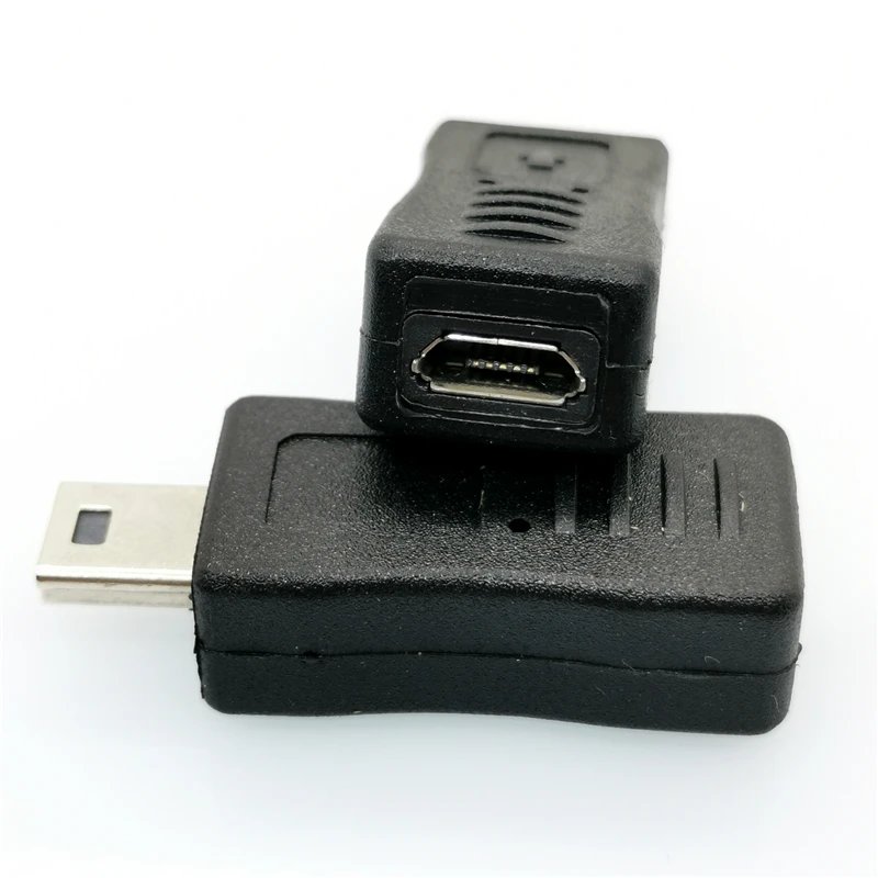 

2 шт., портативный и стильный черный адаптер Micro USB «Мама» в Mini USB «папа», удобный в использовании