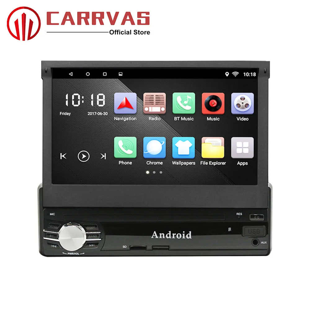 

CARRVAS 1 DIN Android 8.1 Car Player 2G RAM Quad Core GPS Navigator Car Multimedia Wifi