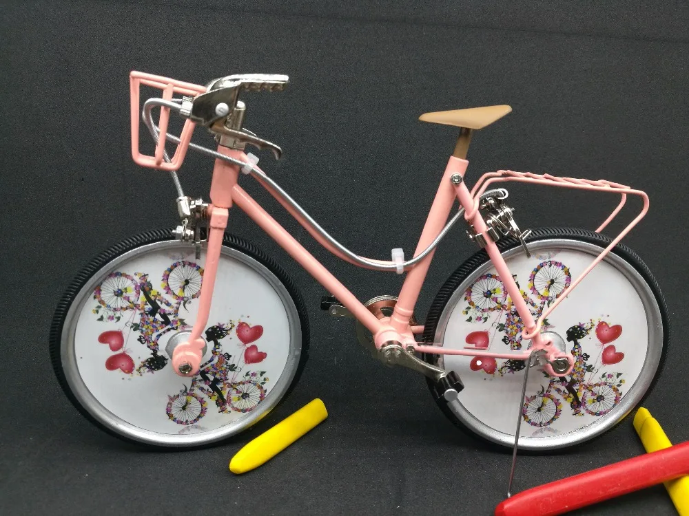 1/10 assembled metal bicycle simulation beautiful mini bike model diy