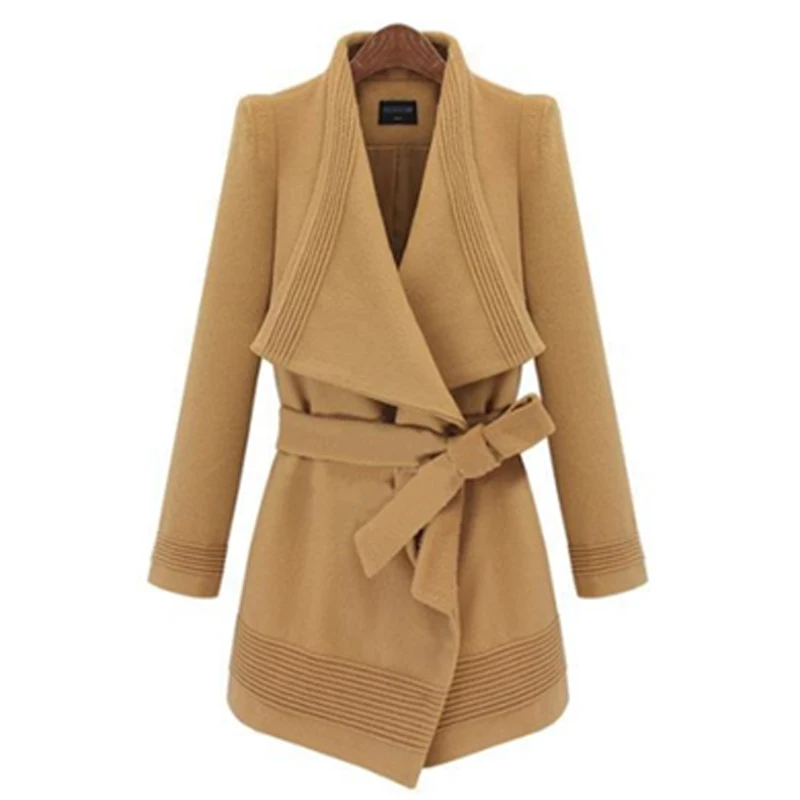 

ZADORIN Winter Long Wool Coat Women 2019 Solid Long Sleeve Turn Down Collar Belt Woolen Coat Vintage Elegant Overcoat Outerwear