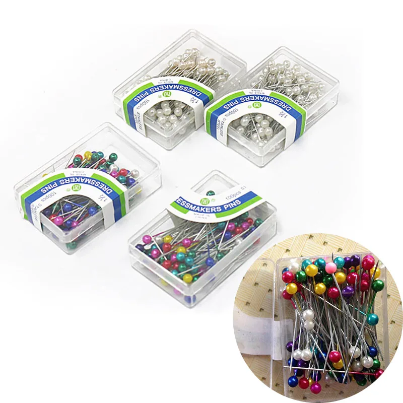 

100pcs 25mm Pearl Round Head Sewing Pin Wedding Bride Dressmaking Patchwork Accessories Multicolor DIY Crafts Sewing Accessories