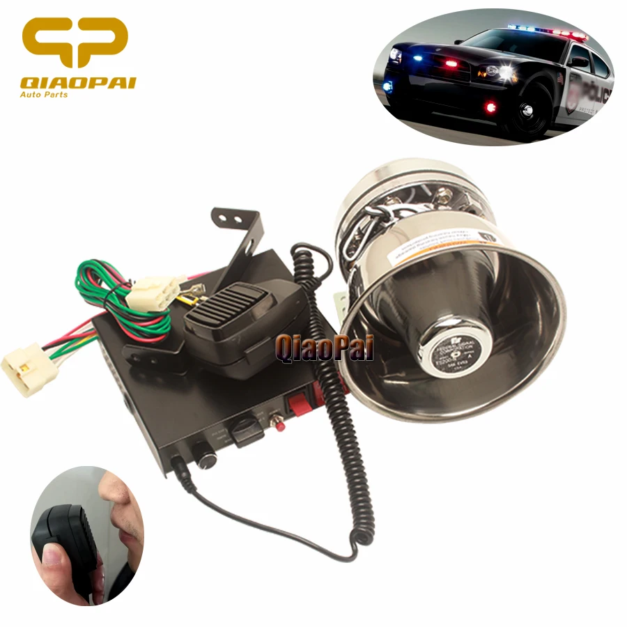 

Universal 12V Car Horn 9 Sound Police Siren Warning Megaphone Alarm Loudspeaker 200W Multi-tone Claxon Horns Train MIC System