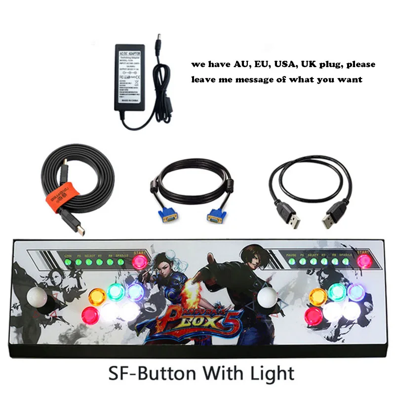 

Pandora's Box 5 960 arcade console usb joystick arcade buttons with light 1 player 2 players control /retro arcade game box 4S