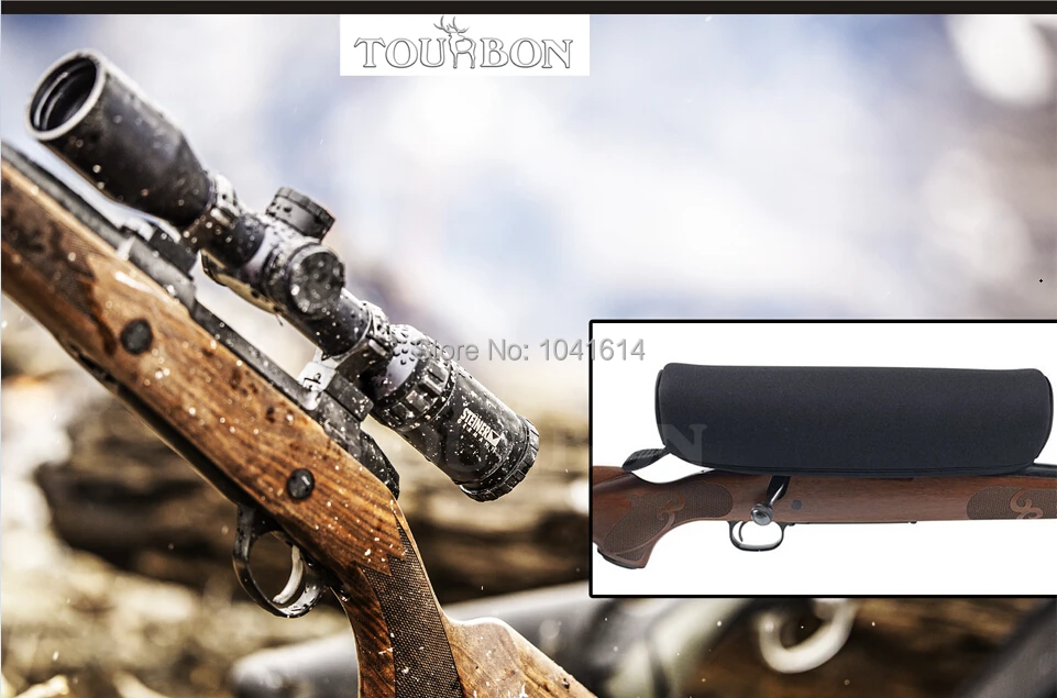Tourbon Hunting Neoprene Scope Cover Black Rifle Scope Coat Dust