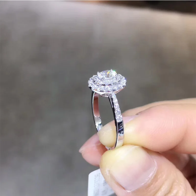 ANI 18 K Белое Золото(AU750) обручальное кольцо 0,603 CT GIA сертифицированное F/SI1 грушевидное ограненное натуральным бриллиантом Женское Обручальное кольцо с камнем