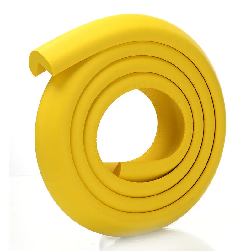 Yellow 4 шт. угловая ограда и 2 м полосы для бампера стеклянный край стола для уголков для мебели Защитная Подушка полосы защитный уголок для Детей Протектор - Color: Yellow