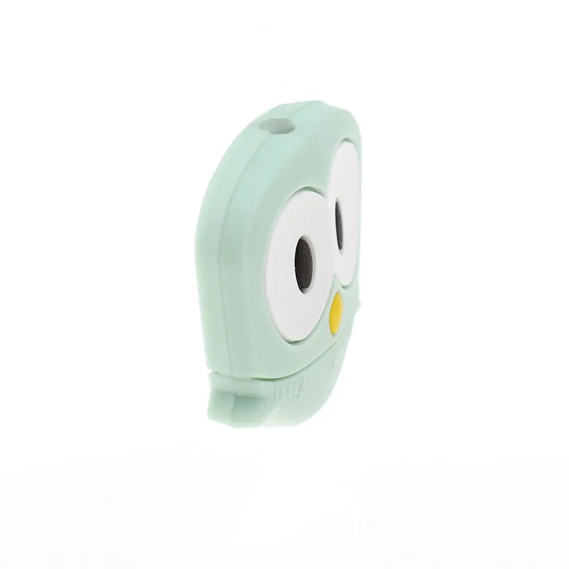 Fkisbox20PCS Owl Silicone Teether Beads Animal Baby Teether Silicone Necklace Teething Bead Food Grade Teethers Nurse Gift
