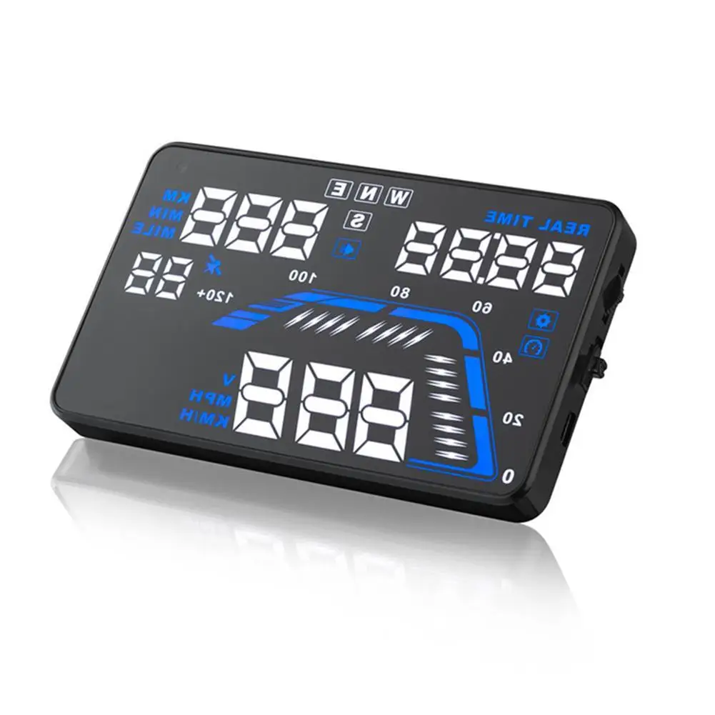 Universal Q7 5.5" Auto Car HUD GPS Head Up Display Blue Color Speedometers Overspeed Warning