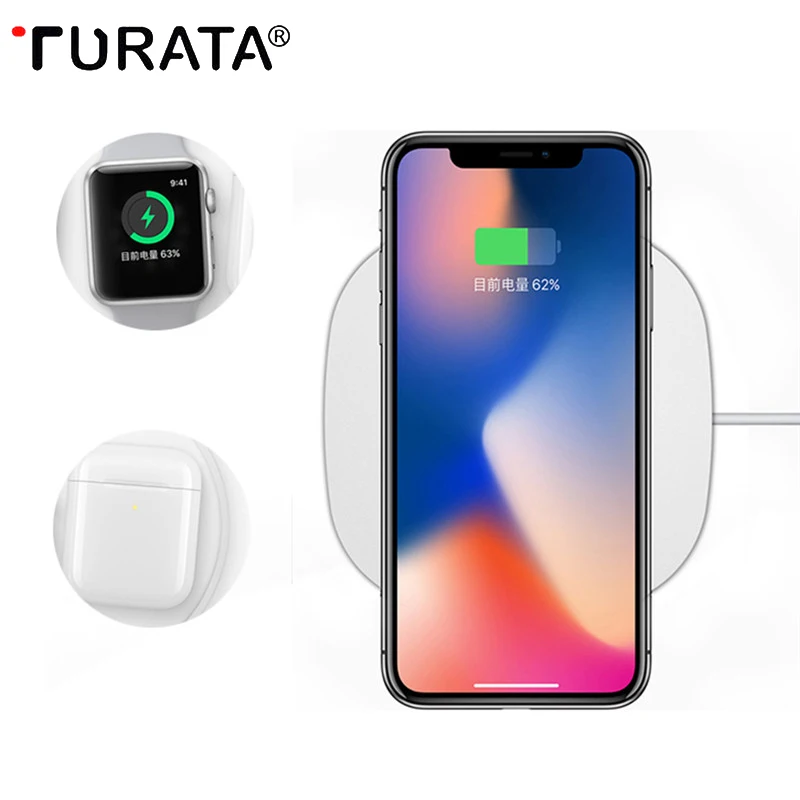 

TURATA Qi Wireless Charger Fast Wireless Charging Pad For iPhone X 8 Plus Samsung Galaxy Note 8 S8 S7 S6 Edge Wirless Charger