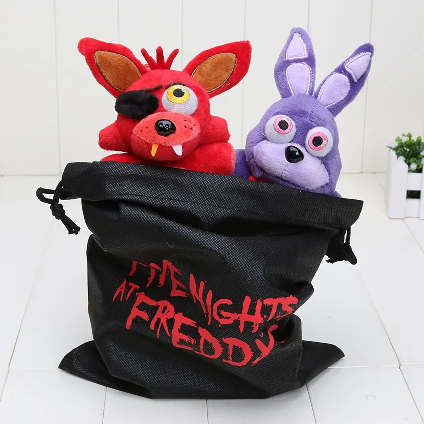 4 шт./компл. 14 см Five Nights at Freddy FNAF лиса медведь Бонни игрушки плюшевые подвески, брелоки куклы с подарочной сумкой