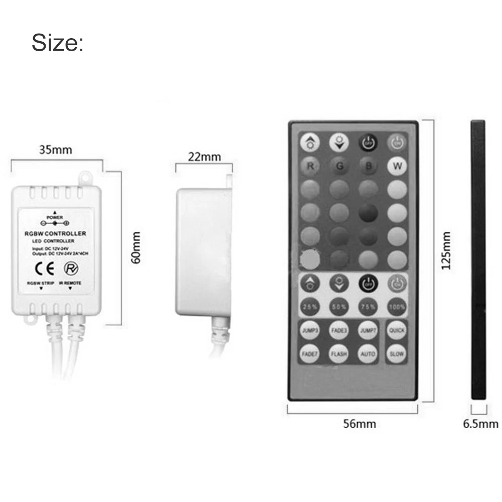 RGBW Пульт управления DC12V-24V 40 клавиш ИК пульт дистанционного управления 5pin светодиодный затемнитель для RGBW RGBWW 5050 SMD светодиодные полосы света 4 канала IQ