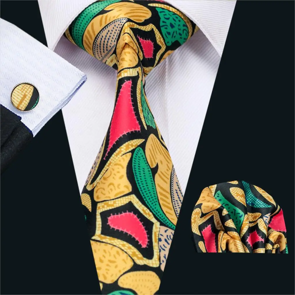 

FA-1215 2018 Popular Classical Print Mens Tie High Quality Custom Design Necktie Hanky Cufflink Set For Wedding Party