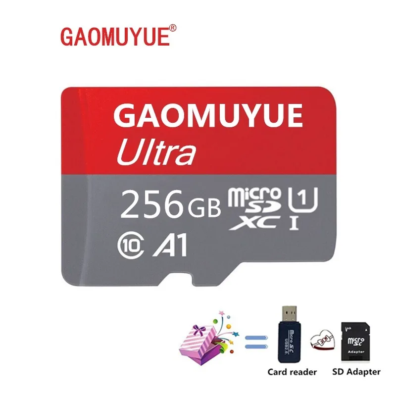 Карта памяти GAOMUYUE H2testw-Real, 16 ГБ, 32 ГБ, класс 10, Micro sd карта, 64 ГБ, 128 ГБ, XC, TF карты для вождения, рекордер, флеш-карта microsd, A1-8 - Емкость: 256GB - Gift