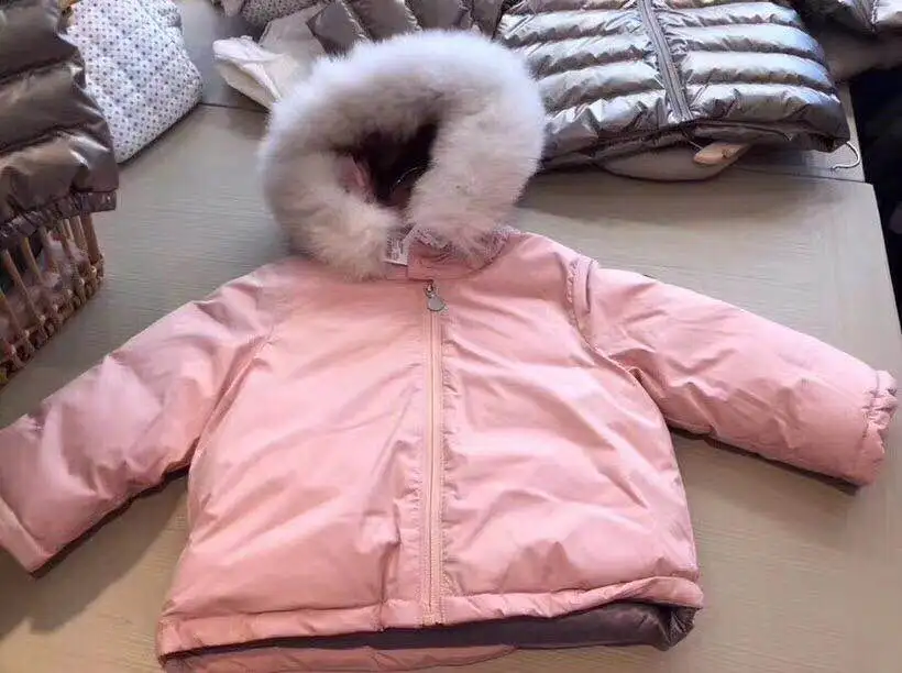 

Top Quality White Duck Down Pink Jacket Hoodies Fur Collar Snow Wear Kids Clothing Outwear For Teen Girls Clothing4 6 8 12 Years
