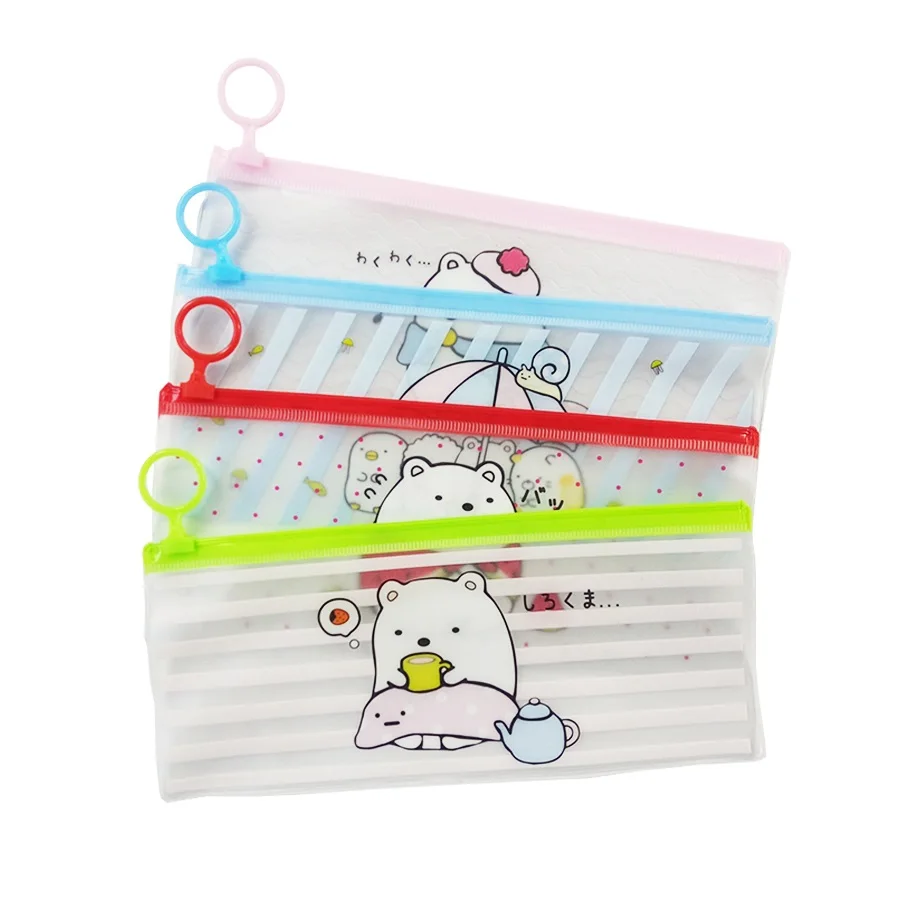

20 Pcs/lot Kawaii Stationery Cute Waterproof PVC Pencil Case Clear Pen Bag Case School Supplies Wholesale