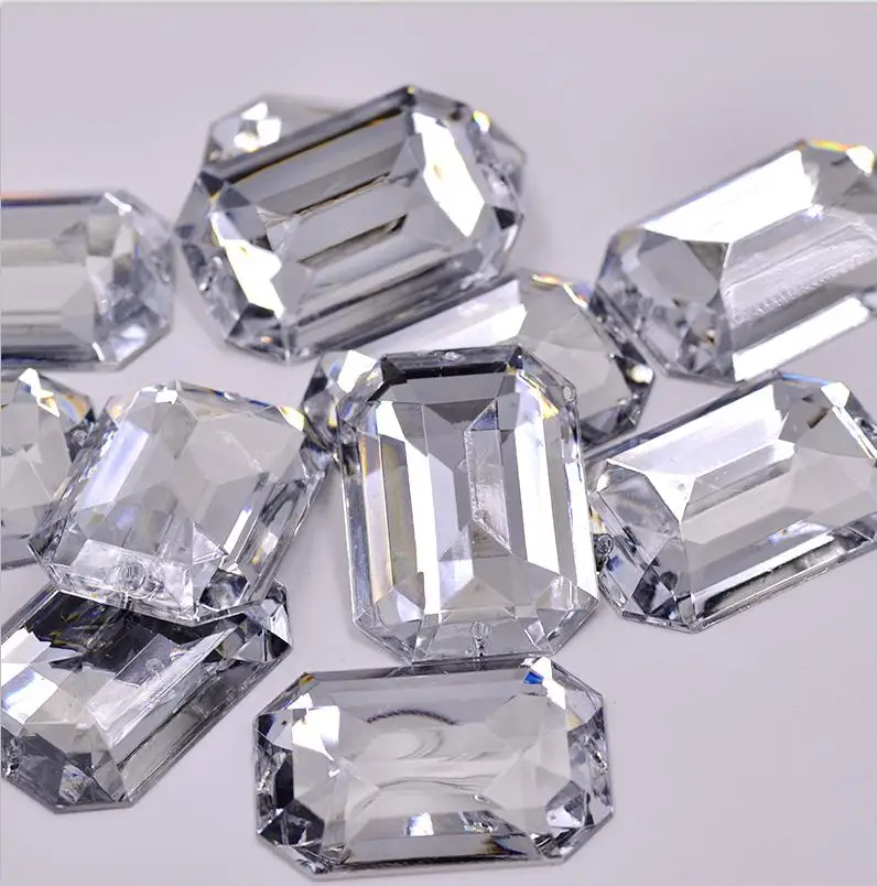 Crystal Clear H102 Large Round Jewels Acrylic Rhinestones Plastic