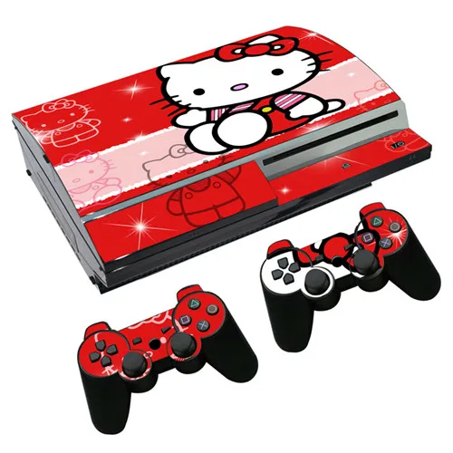 Hello kitty наклейка для PS3 Fat playstation 3 консоль и контроллеры для PS3 Skins Наклейка виниловая пленка - Цвет: 0255