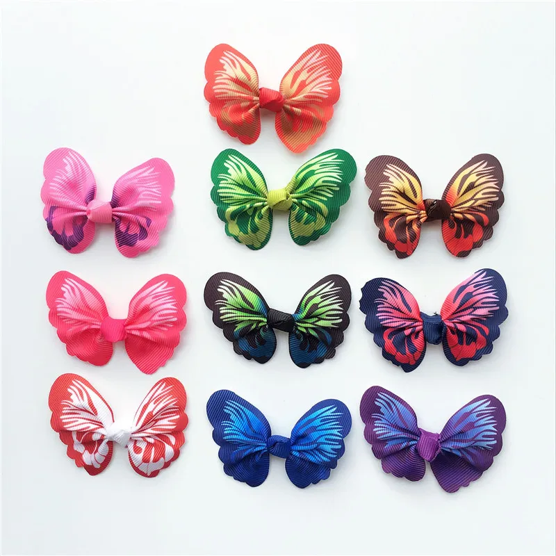 Mini Butterfly Hair Ribbon Bows Hair Clip Bows DIY hair accessories 20pcs/lotin Hair