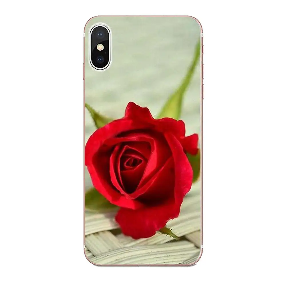 Мягкий ТПУ узор Розовый красивый сад красные розы цветы для Apple iPhone 4 4S 5 5C 5S SE 6 6S 7 8