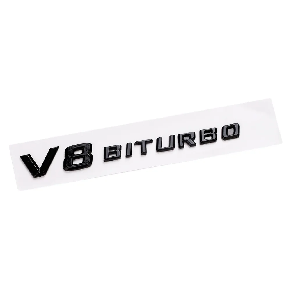 3D Автомобильная Наклейка ABS V8 BITURBO логотип эмблема значок задняя сторона автомобиля-Стайлинг наклейка для бензамид BMW VW Mazda Chevrolet