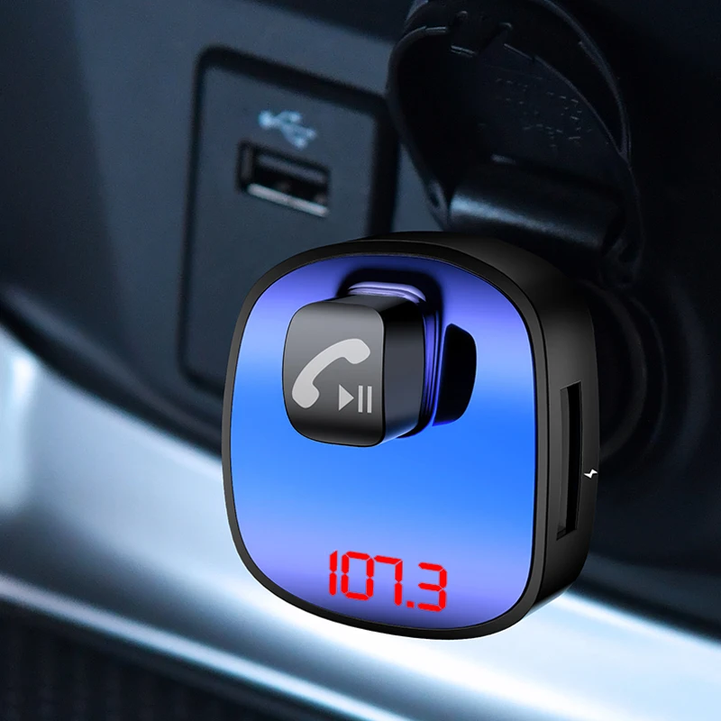 Автомобильный bluetooth-комплект FM передатчик модулятор Беспроводной Hands-free аудио радио MP3 плеер QC3.0 быстрый USB Зарядное устройство для iPhone 8, 7, 6 S