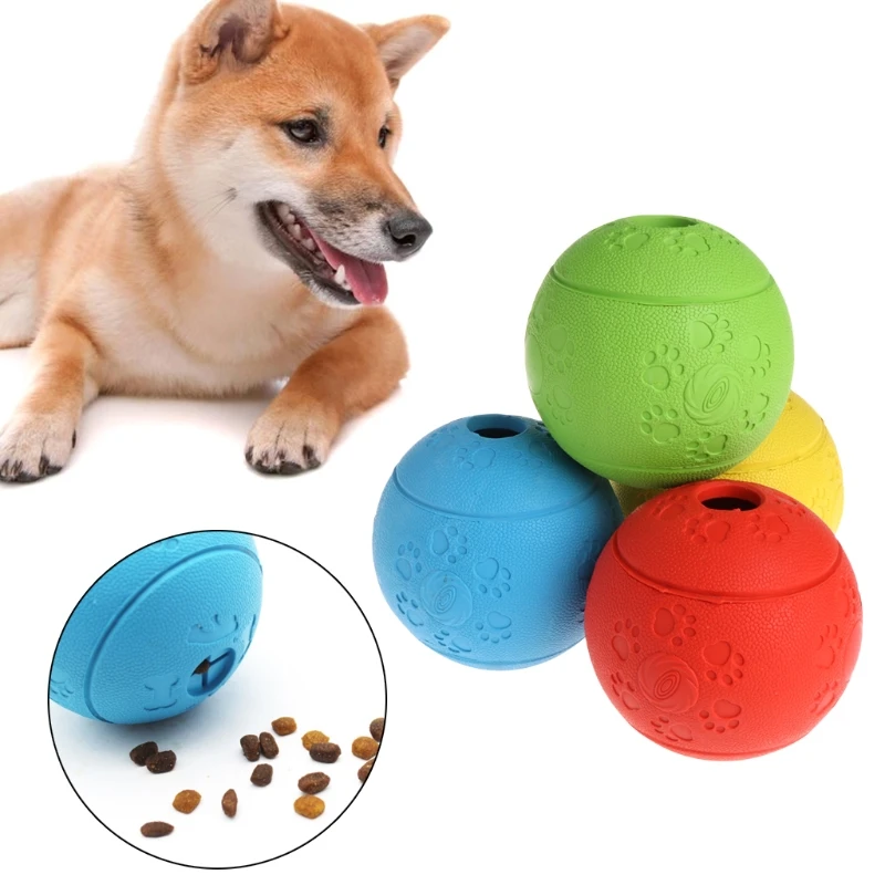 Pet Dog Cat Toy Rubber Food Dispenser Ball Cat Chew Training Treat