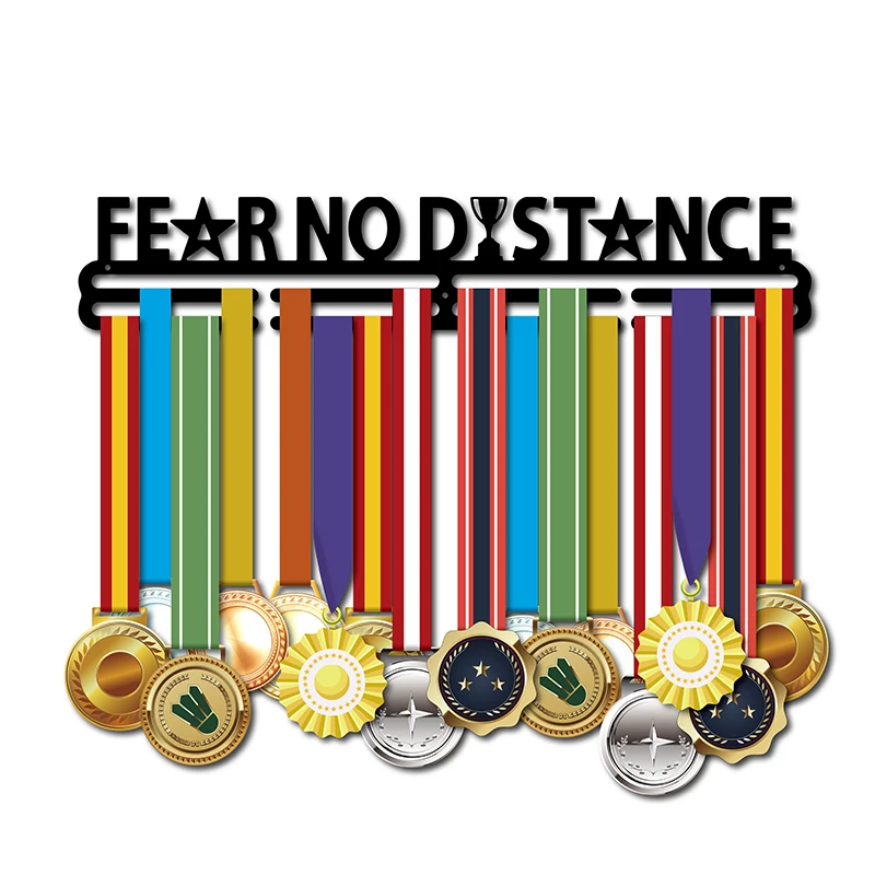 Fear No Distance медаль Вешалка вдохновляющая держатель для спортивных медалей 32 +